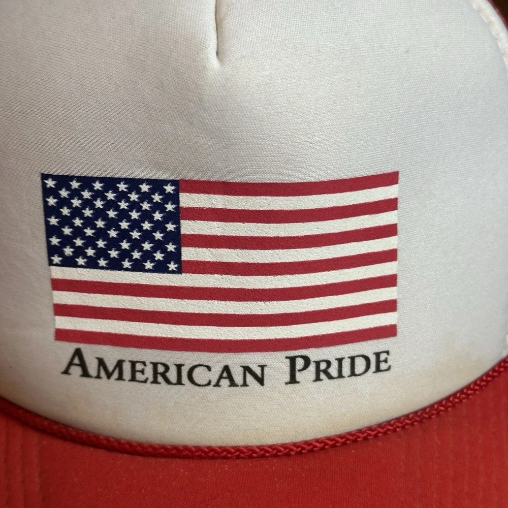 Vintage American Pride‎ Trucker Hat Cap Men's Snap Back Foam Adjustable 90's